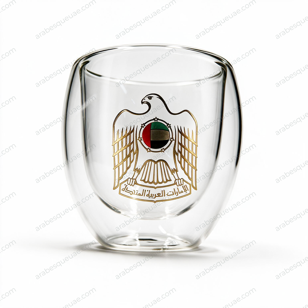 Big coffee mug – UAE logo, gold