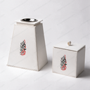 Mudkhan | White Leather Set -2 Pieces with Tray