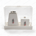 Mudkhan | White Leather Set -2 Pieces with Tray