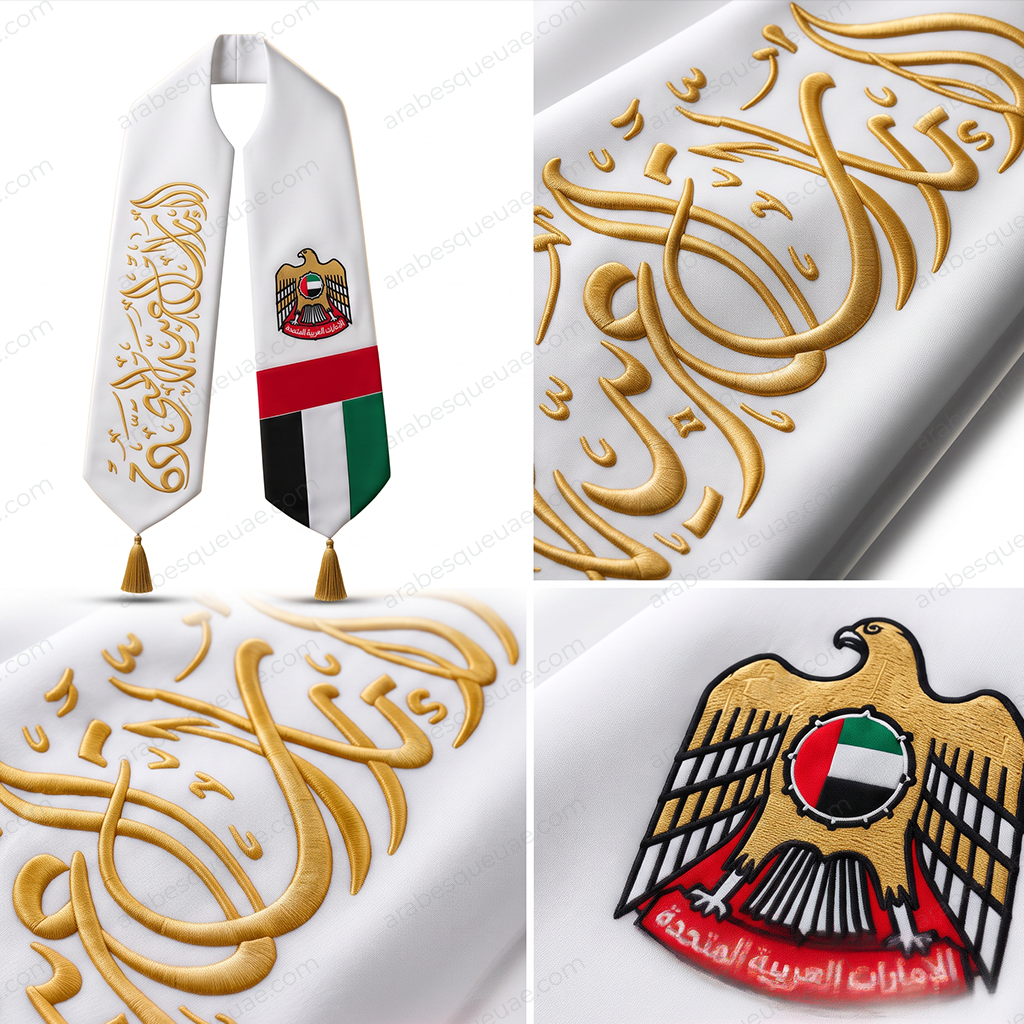 Velvet National Day Scarf - White