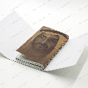 Leather notebook – Portrait of Sheikh Mohammed Bin Zayed in Arabic calligraphy