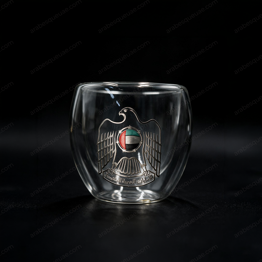Small coffee mug – UAE logo, silver