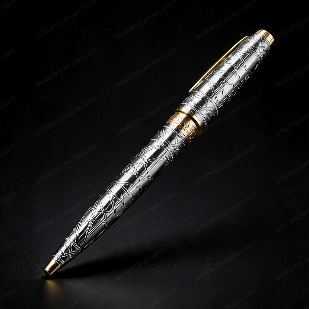 A luxurious silver pen – geometric details with an Emirati identity