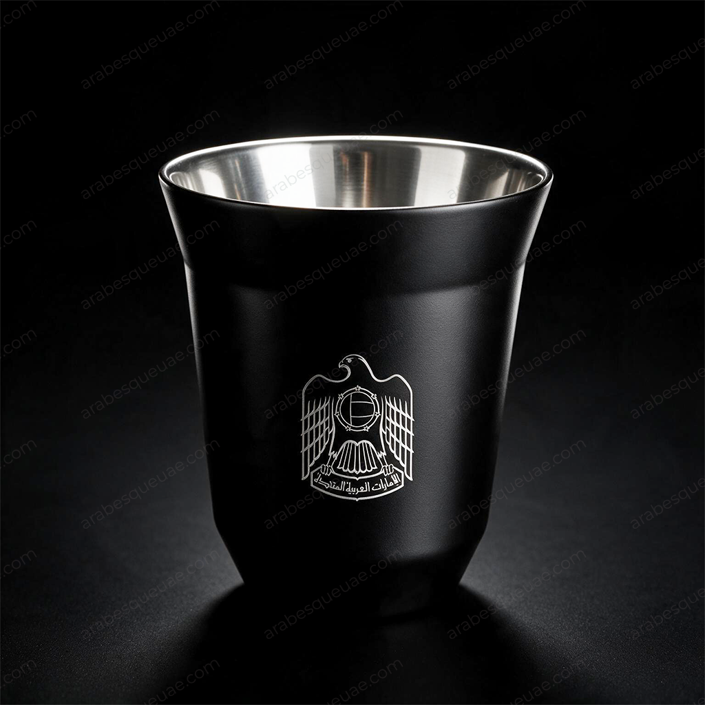 Stainless steel espresso cup – UAE logo