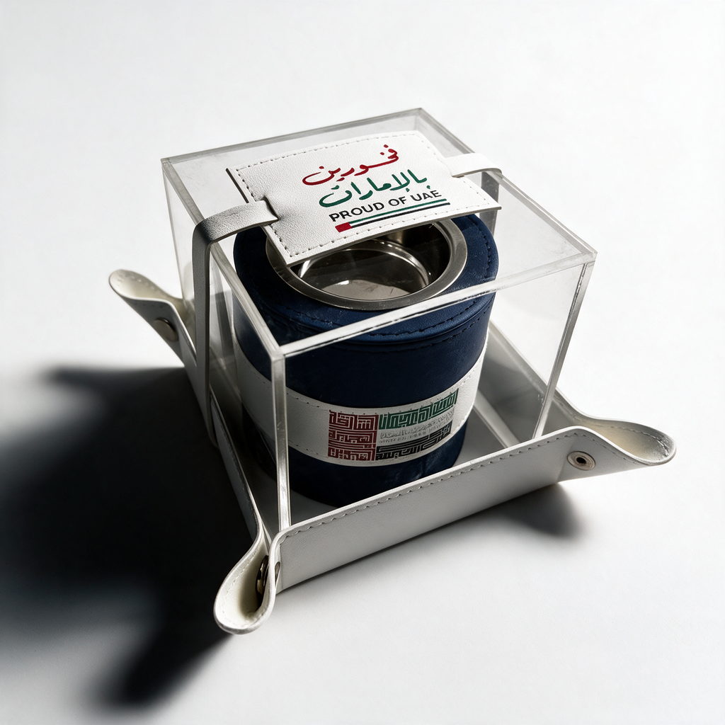 Mudkhan | Navy & White Leather – Seven UAE Calligraphy