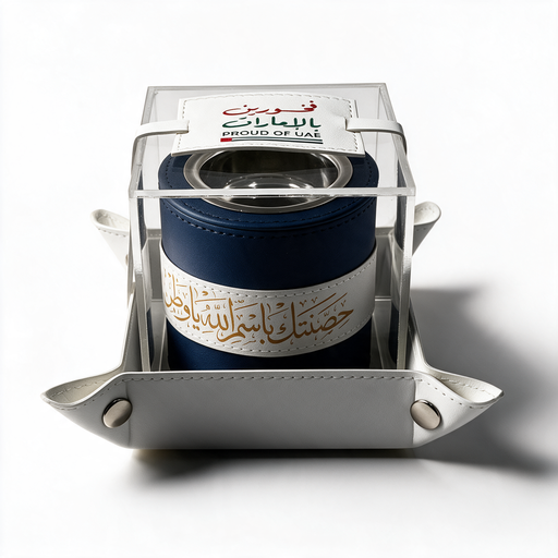 [ND-MDK02] Mudkhan | Navy & White Leather – “حصنتك باسم الله يا وطن”